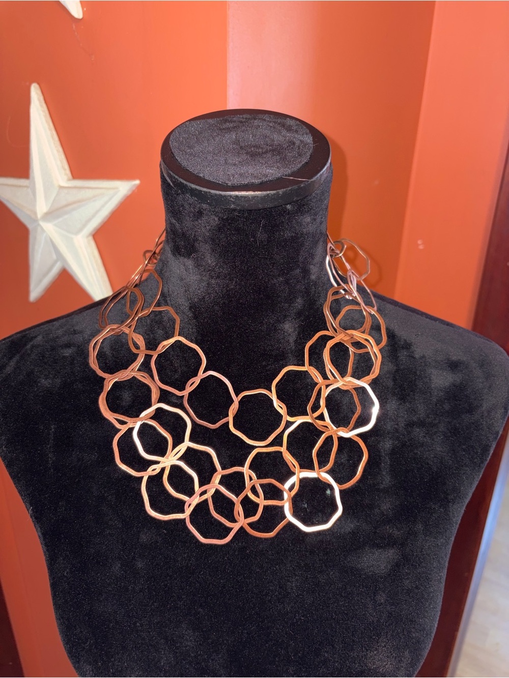 Vintage premier designs Women’s Multi-Strand Geometric Copper Necklace